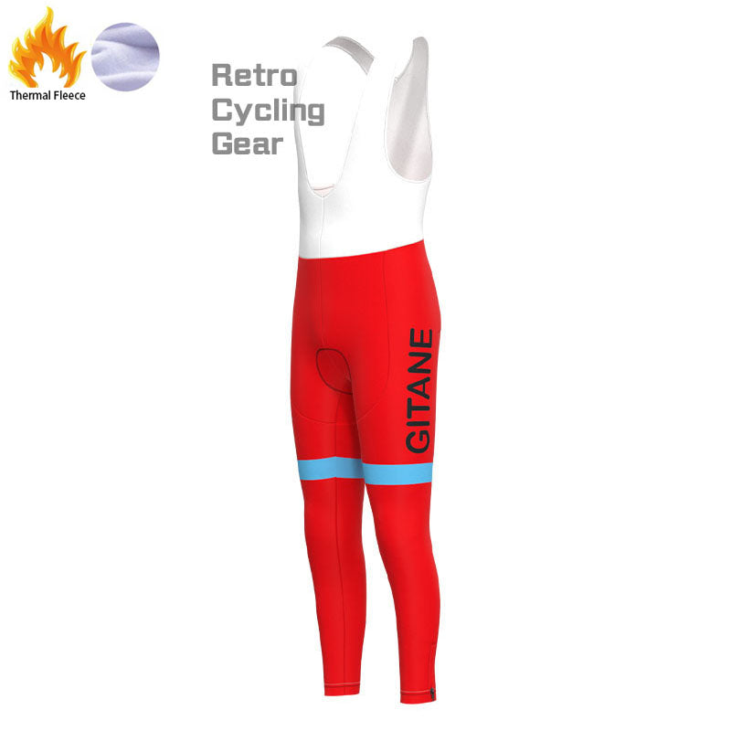 GITANE Blau-Rote Fleece-Retro-Radsport-Sets