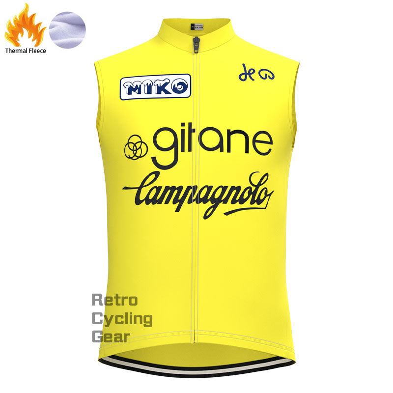 Girane Gelbe Fleece-Retro-Radsportweste