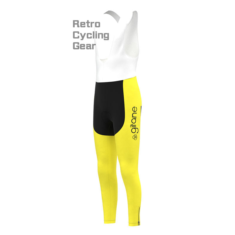 Girane Yellow Retro Long Sleeve Cycling Kit