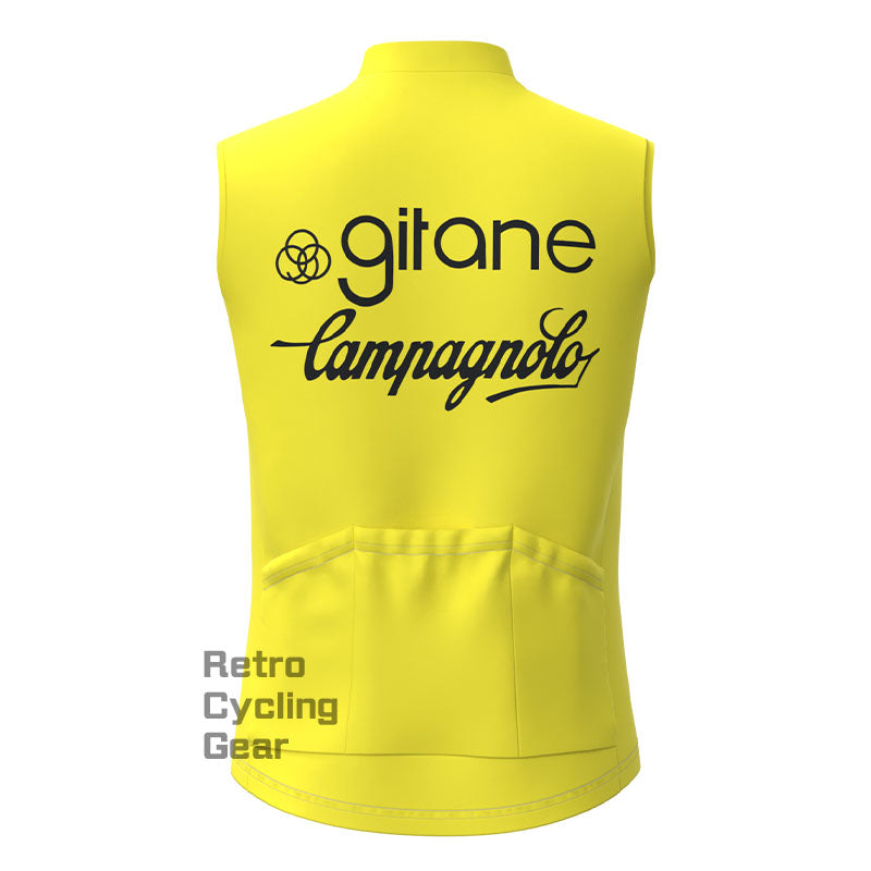 Girane Gelbe Fleece-Retro-Radsportweste