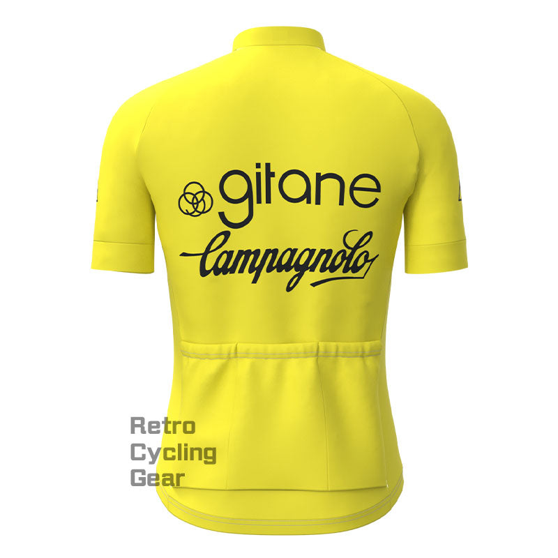 Girane Yellow Retro Short Sleeve Cycling Kit