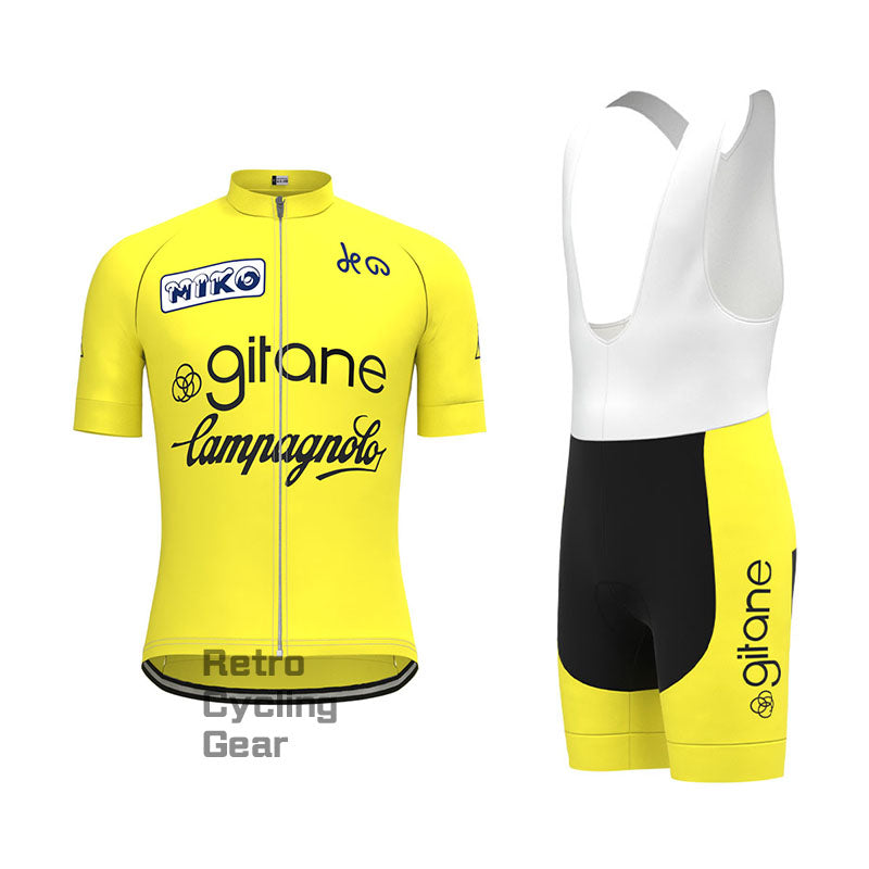 Girane Yellow Retro Short Sleeve Cycling Kit