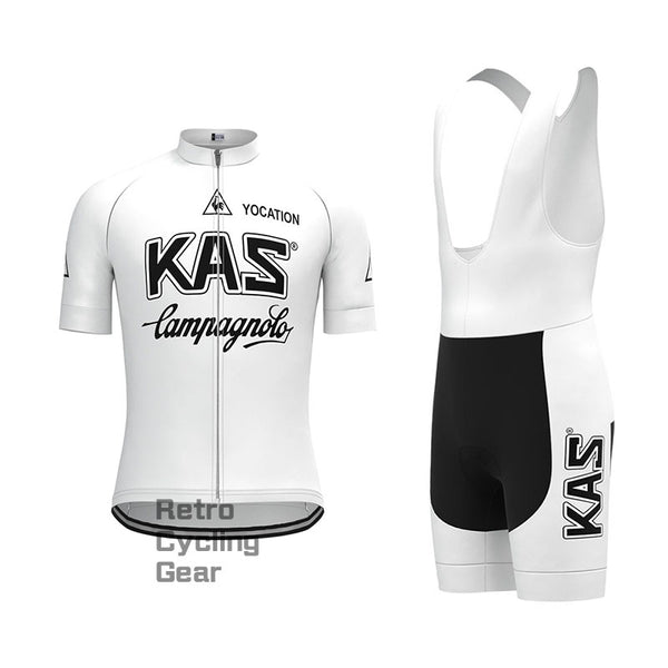 KAS White Retro Short Sleeve Cycling Kit