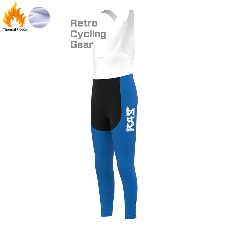 KAS Blaue Fleece-Retro-Radsport-Sets