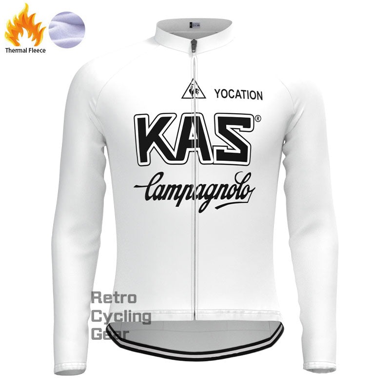 KAS White Fleece Retro Cycling Kits