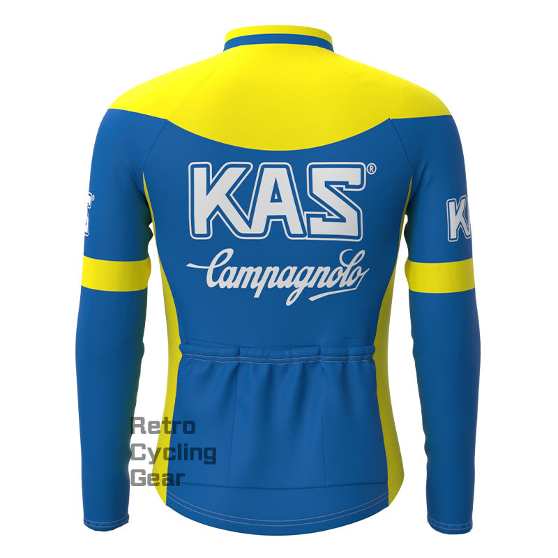 KAS Blaues Retro-Langarm-Radsport-Set