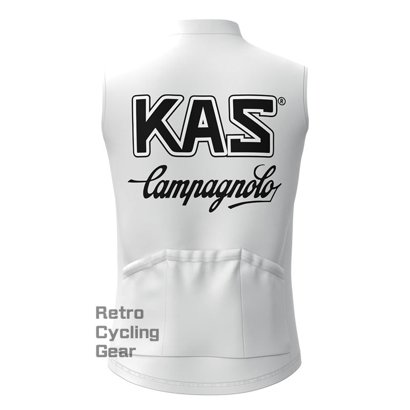 KAS Retro-Radsportweste aus weißem Fleece