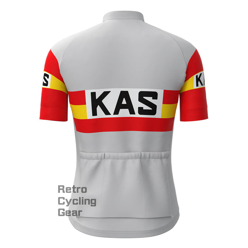 KAS Graues Retro-Trikot mit kurzen Ärmeln