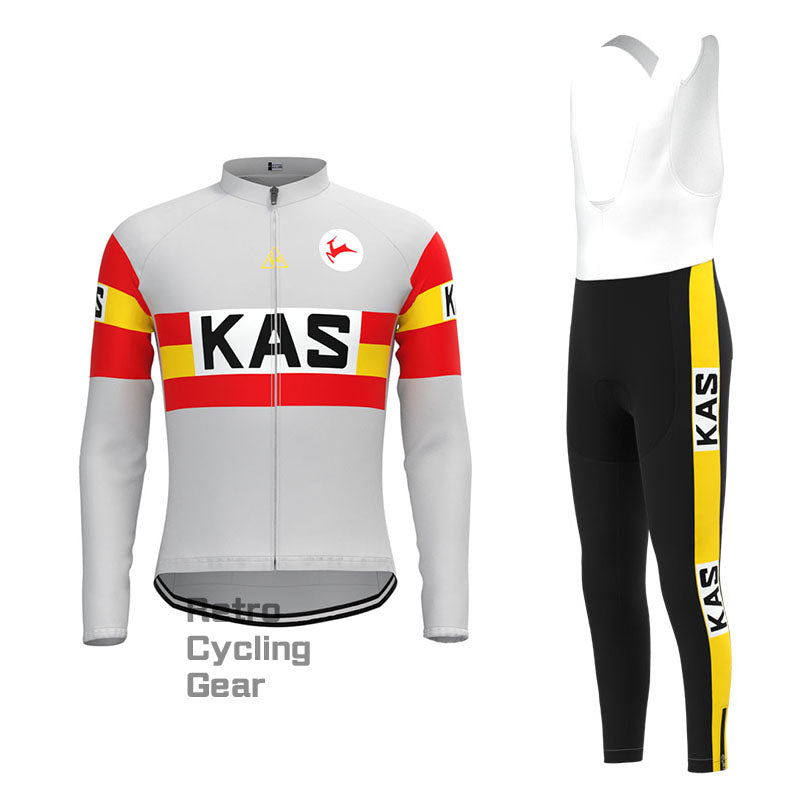 KAS Grey Retro Long Sleeve Cycling Kit