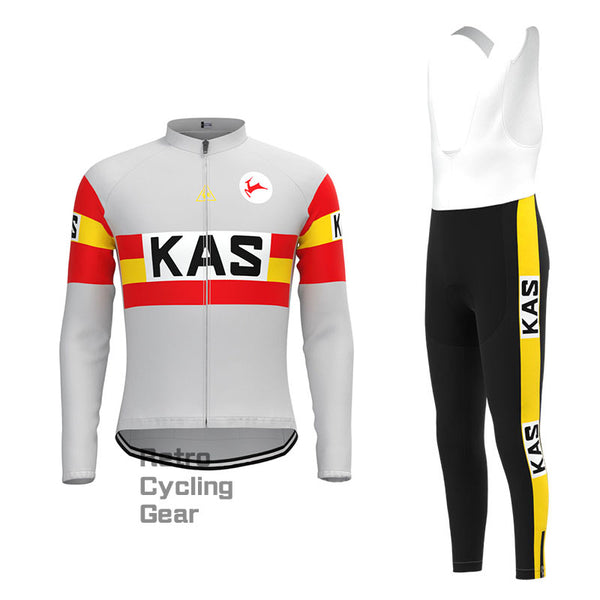 KAS Grey Retro Long Sleeve Cycling Kit