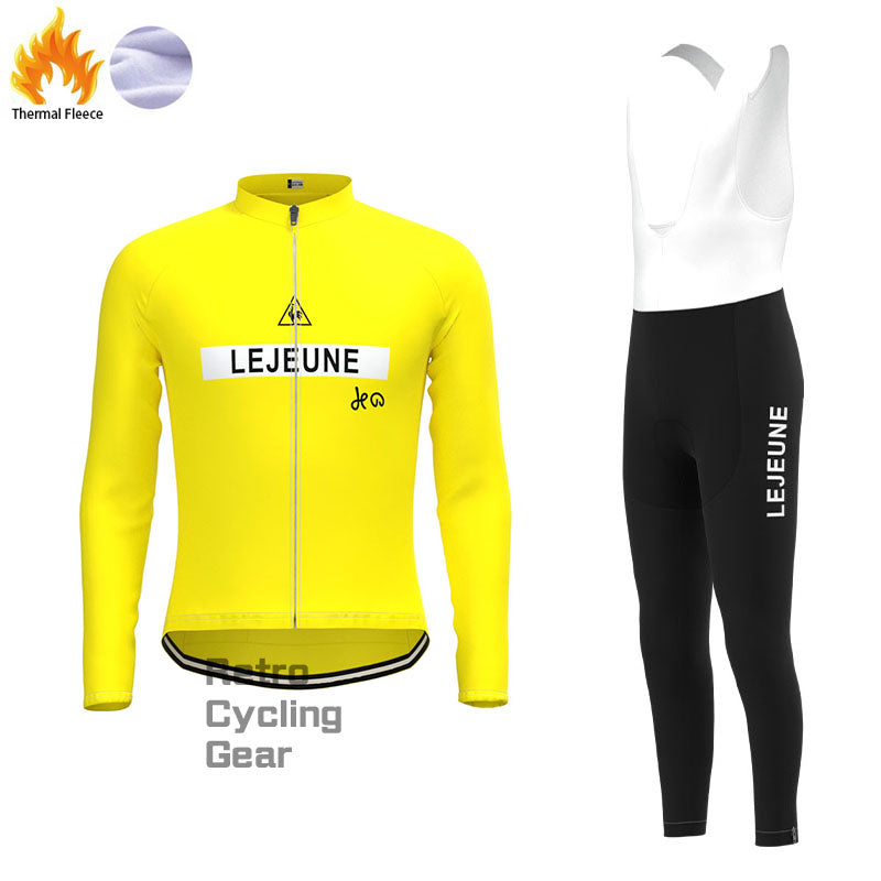 Lejeune gelbe Fleece-Retro-Radsport-Sets