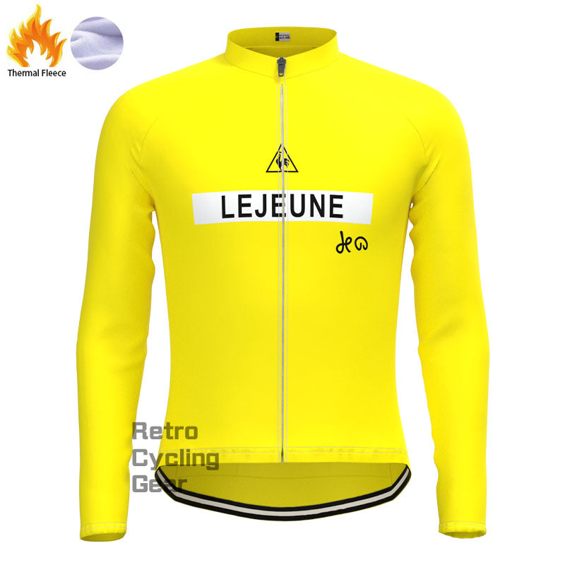 Lejeune Yellow Fleece Retro Long Sleeves Jerseys