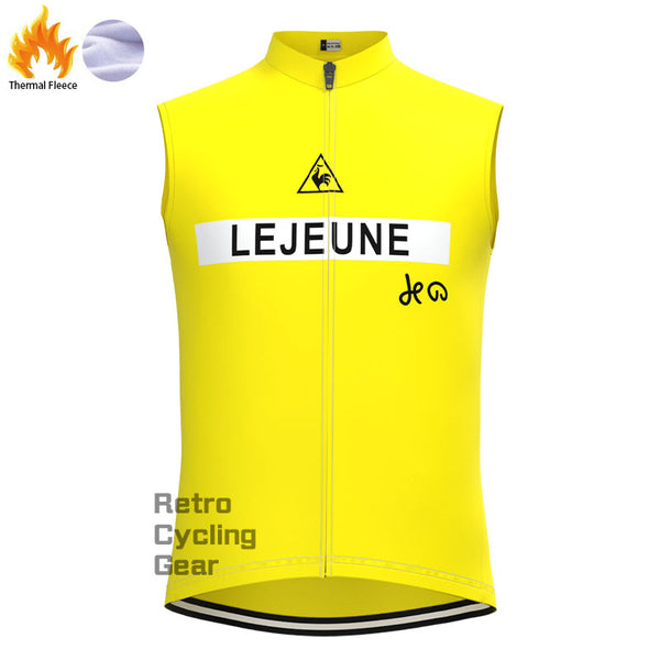 Lejeune Yellow Fleece Retro Cycling Vest