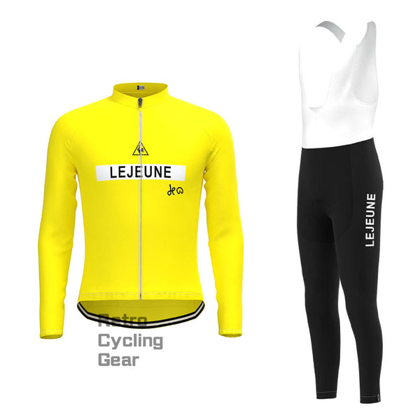 Lejeune Gelbes Retro-Langarm-Radsport-Set