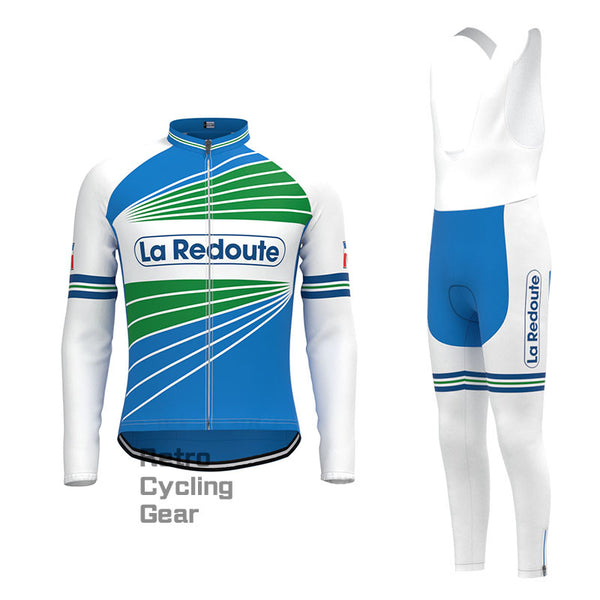 La Redoute Blue Retro Long Sleeve Cycling Kit