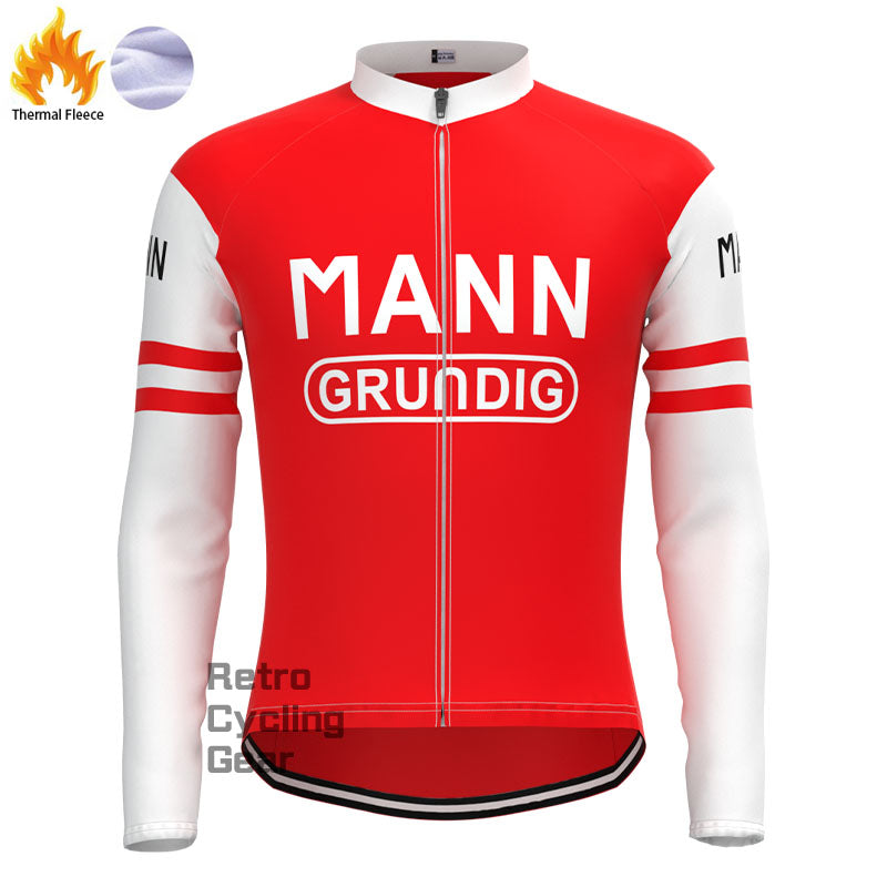 MANN Red Fleece Retro Cycling Kits