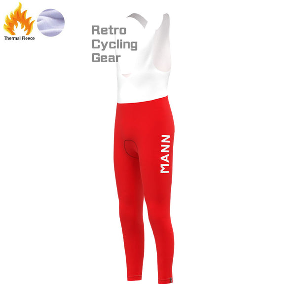MANN Red Fleece Retro Cycling Pants