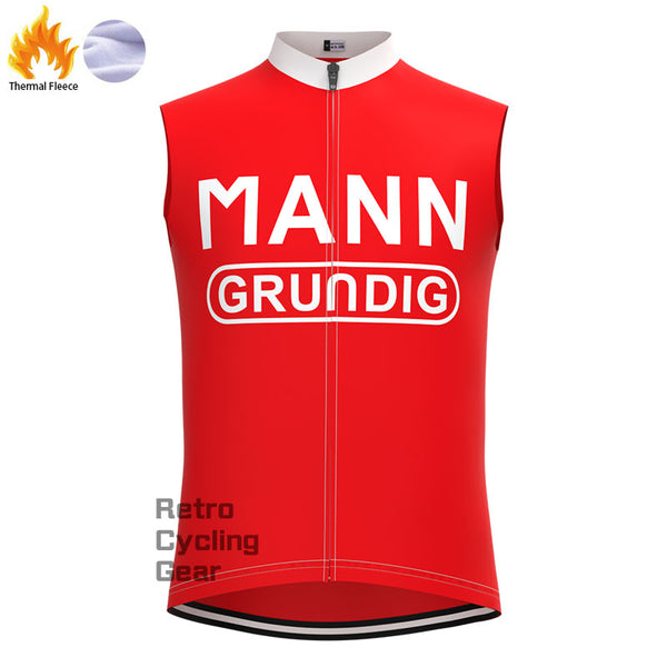 MANN Red Fleece Retro Cycling Vest