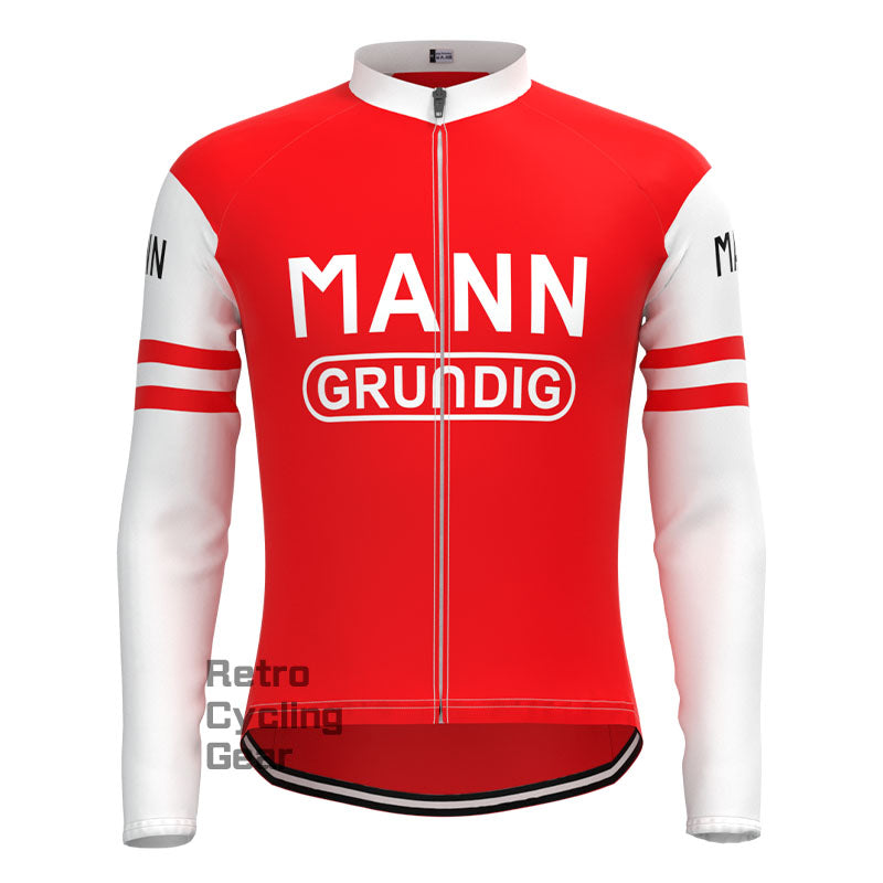 MANN Red Retro Long Sleeve Cycling Kit