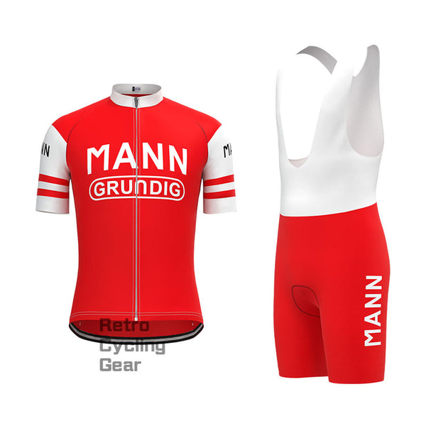 MANN Red Retro Short Sleeve Cycling Kit