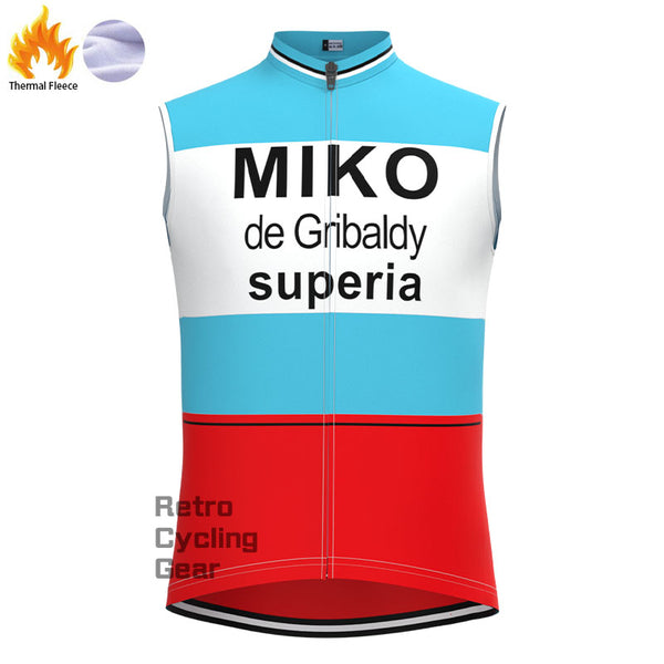 MIKO Blue Fleece Retro Cycling Vest