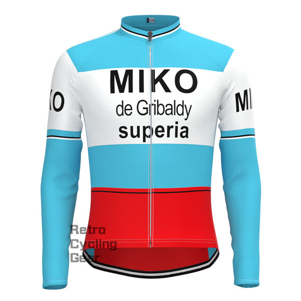 MIKO Blue Retro Long Sleeves Jersey