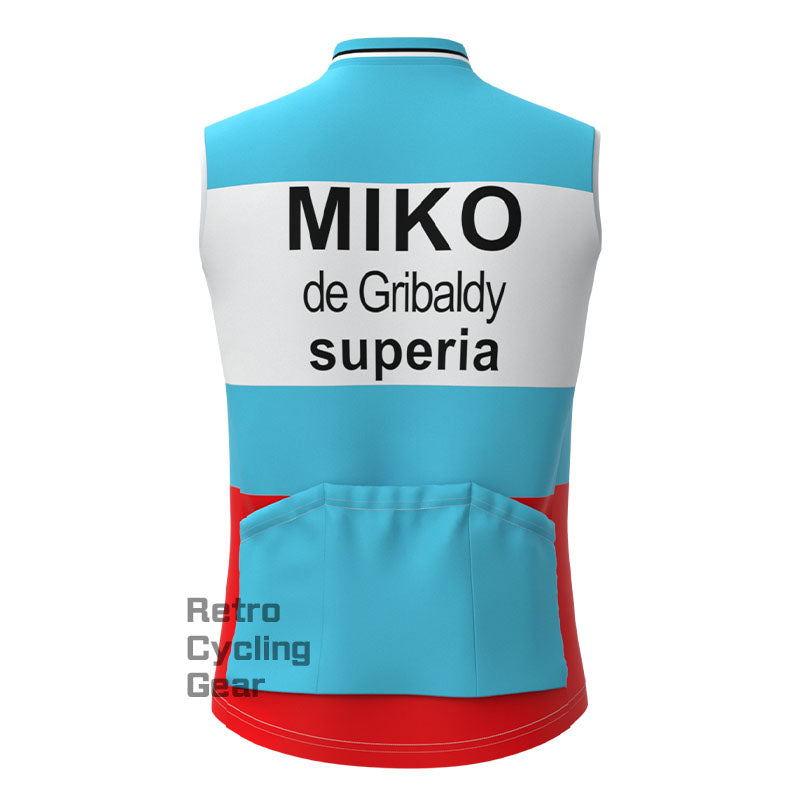 MIKO Blue Fleece Retro Cycling Vest