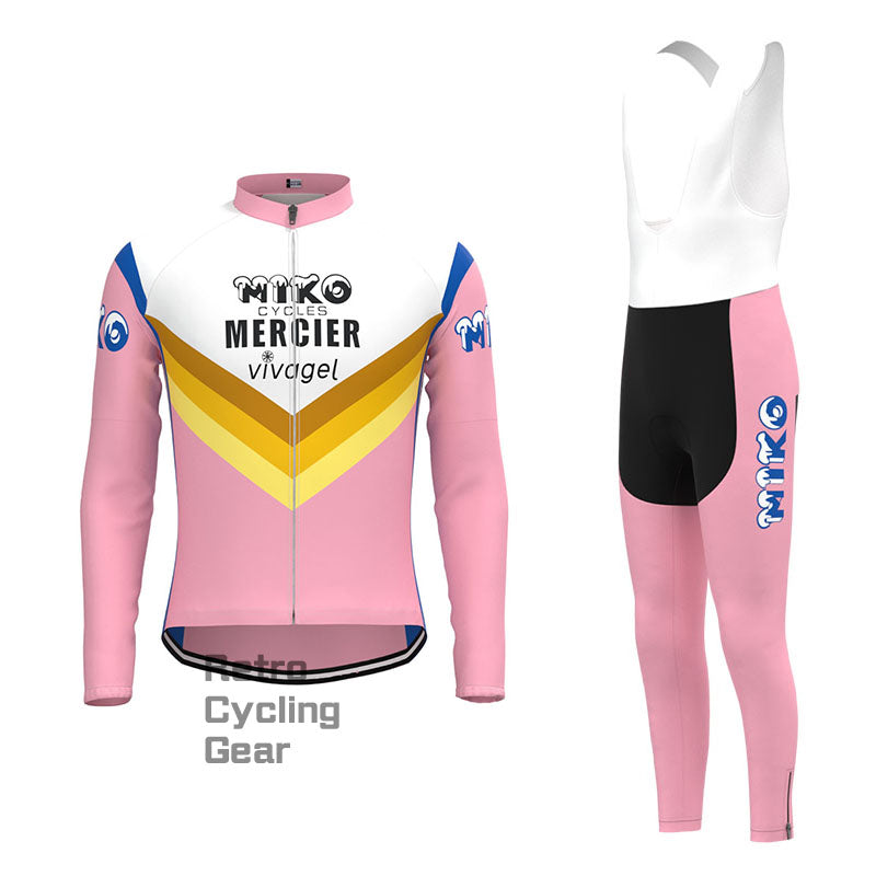 MIKO Pink Retro Long Sleeve Cycling Kit