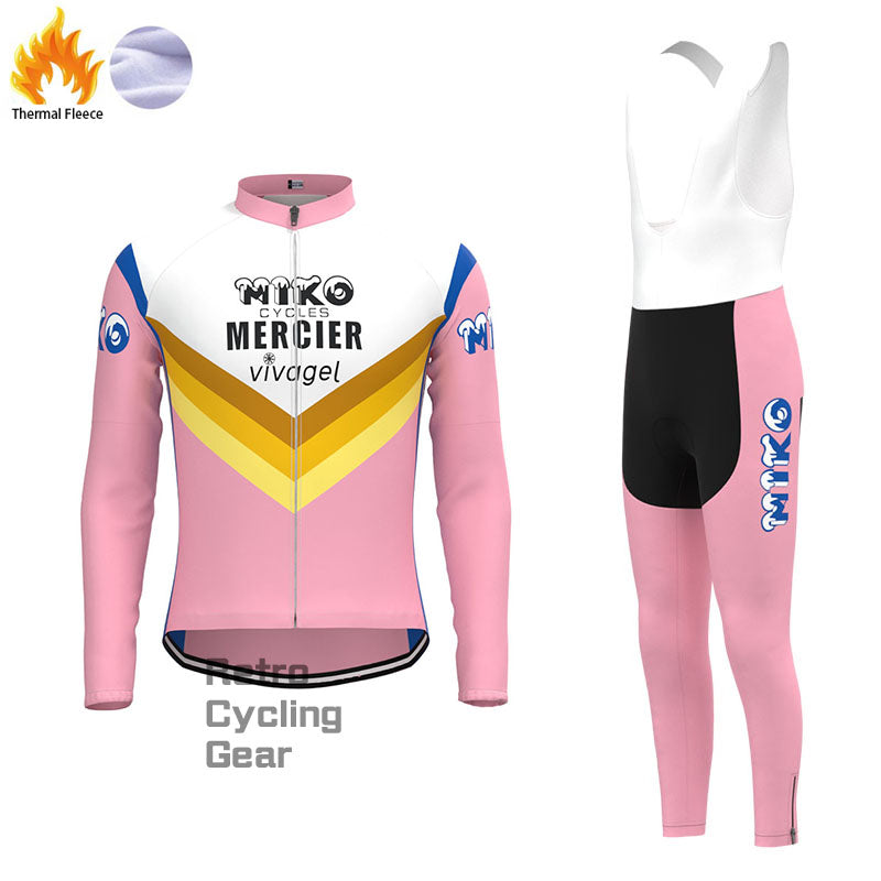 MIKO Pink Fleece Retro Cycling Kits