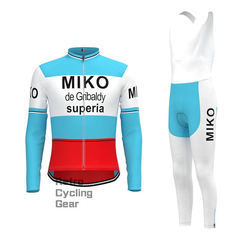 MIKO Blue Retro Langarm-Fahrradset