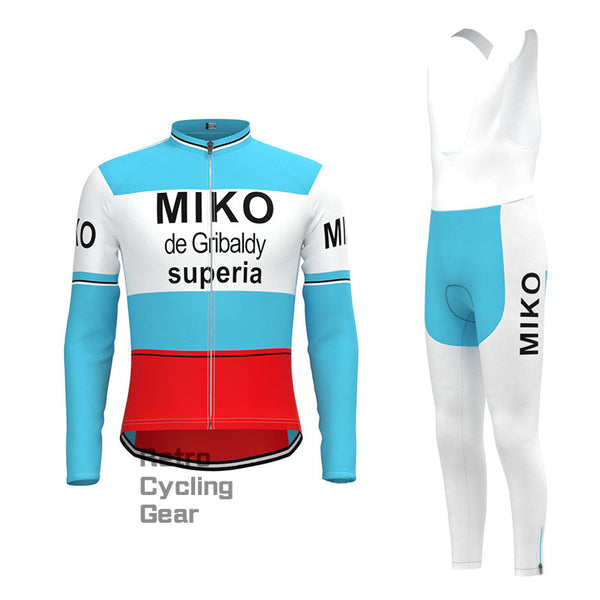 MIKO Blue Retro Long Sleeve Cycling Kit