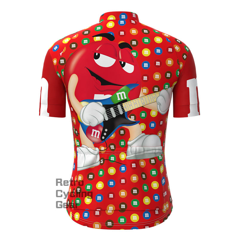 M&M Chocolate Red Short Sleeves Cycling Jersey