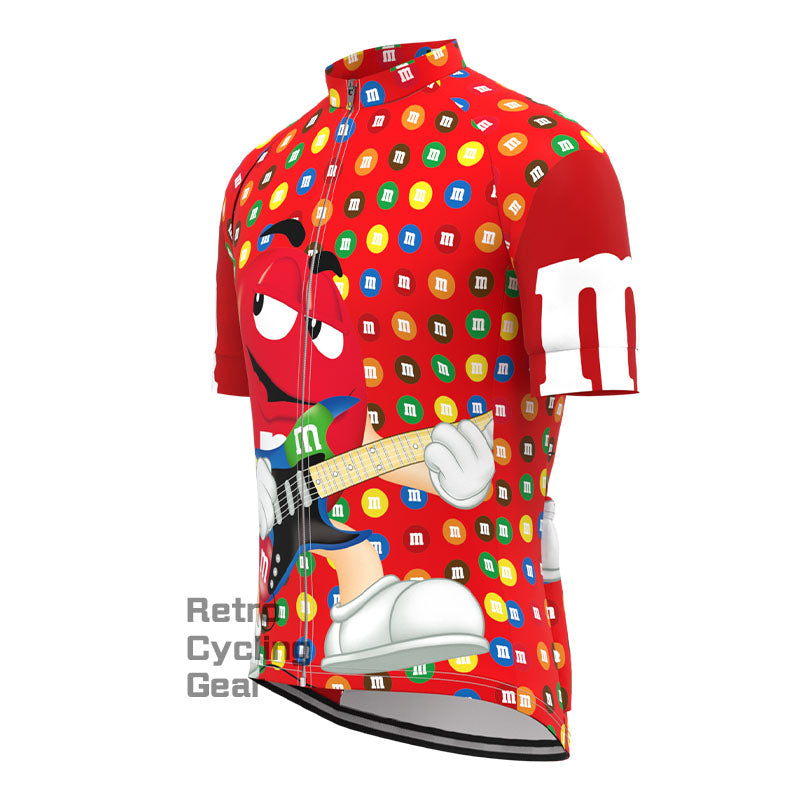 M&M Chocolate Red Short Sleeves Cycling Jersey
