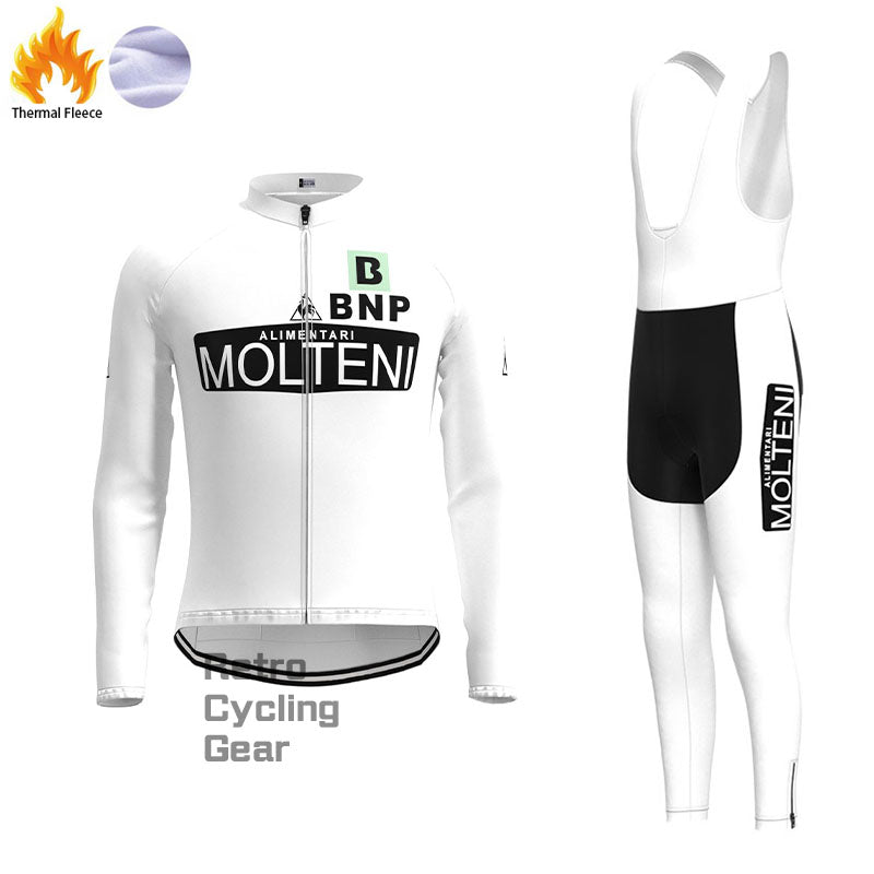 Molteni White Fleece Retro Cycling Kits