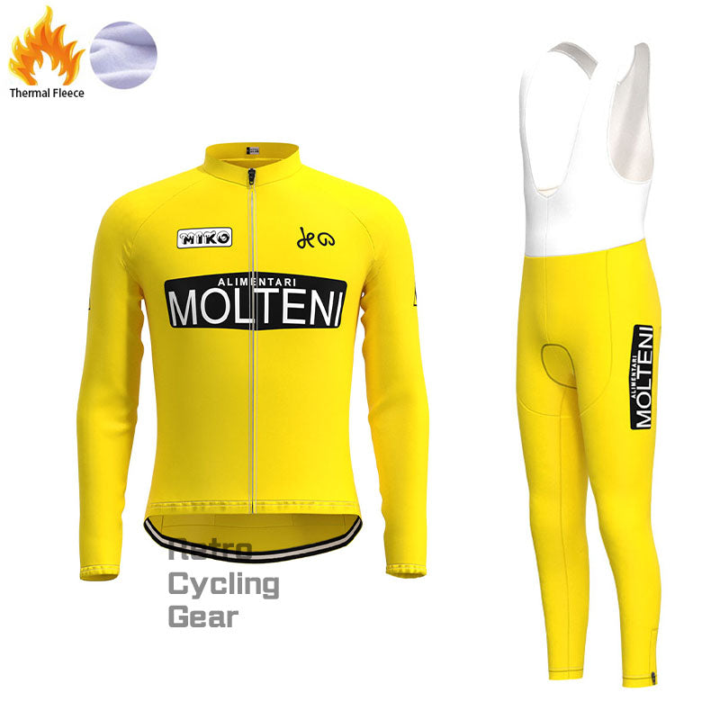 Molteni Yellow Fleece Retro Cycling Kits