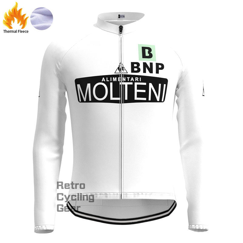 Molteni White Fleece Retro Cycling Kits