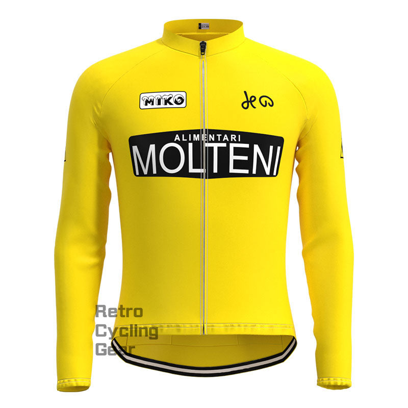 Molteni Gelbes Retro-Langarm-Radsport-Set