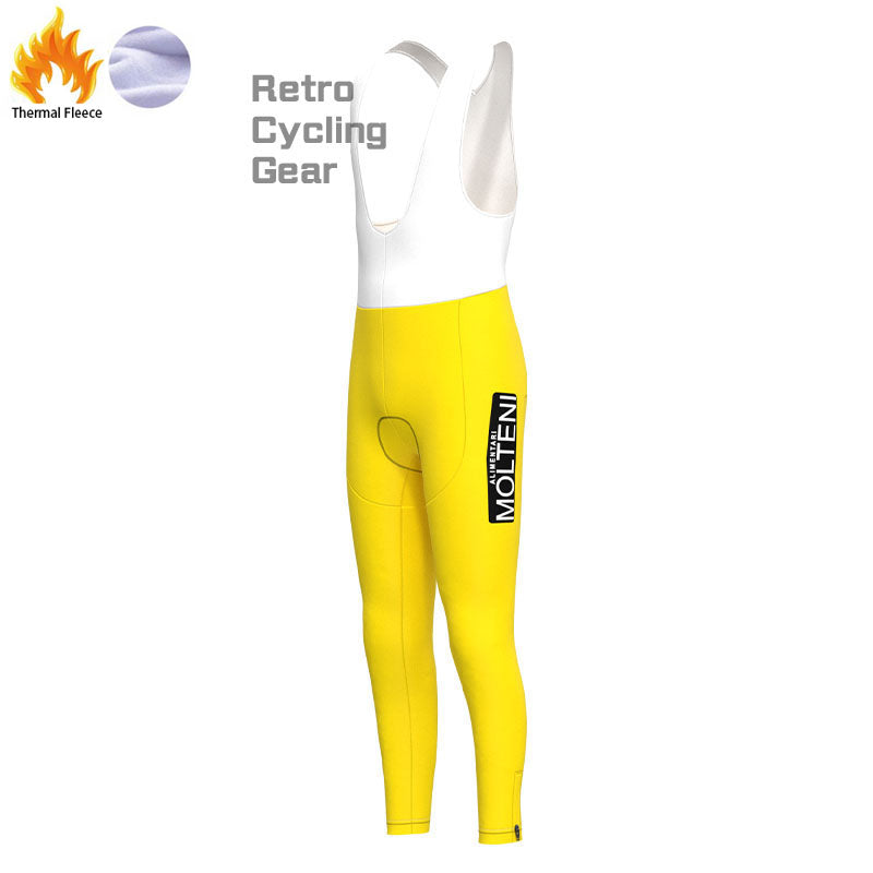 Molteni gelbe Fleece-Retro-Radhose