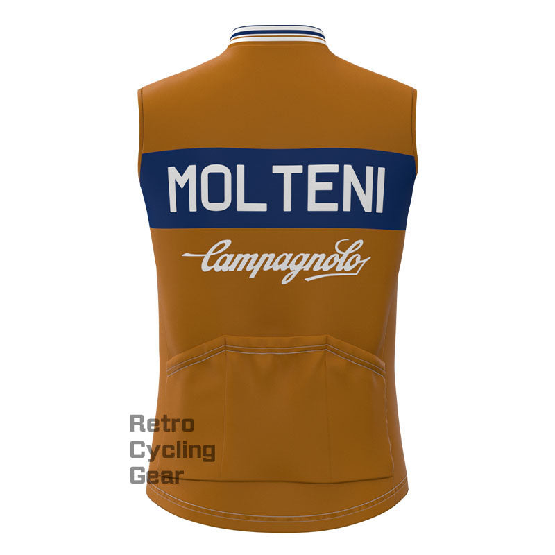 Molteni Brown-Blue Fleece Retro Cycling Vest