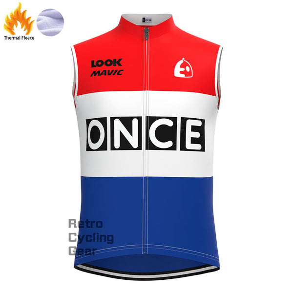 ONCE Red Fleece Retro Cycling Vest