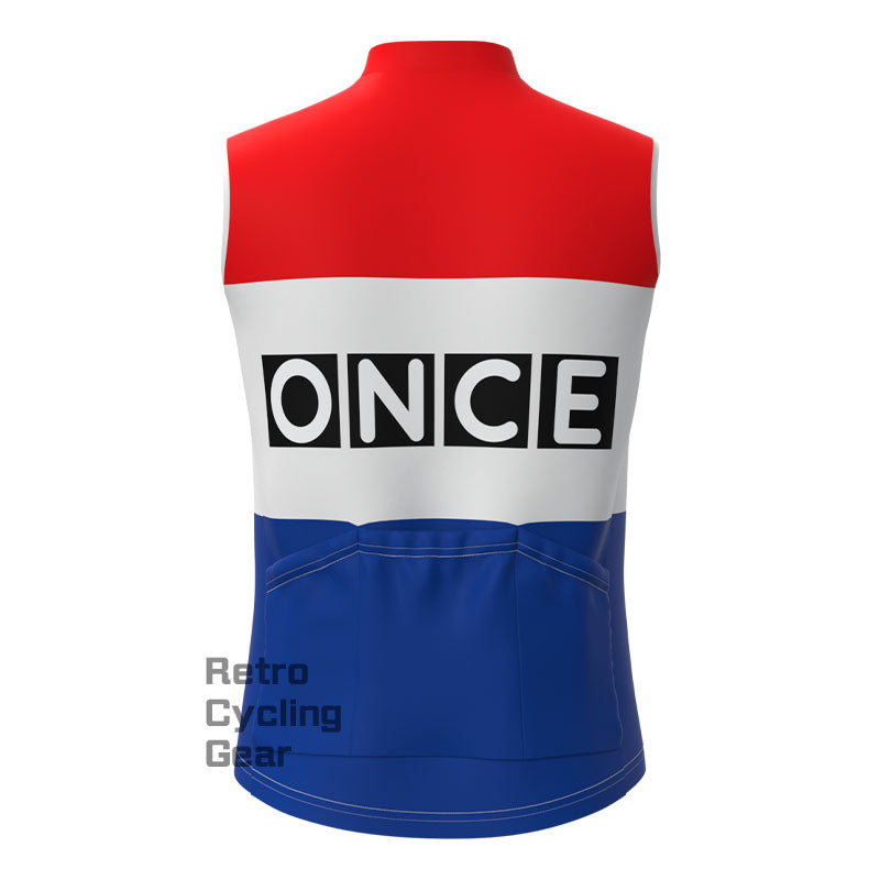 ONCE Retro-Radsportweste aus rotem Fleece