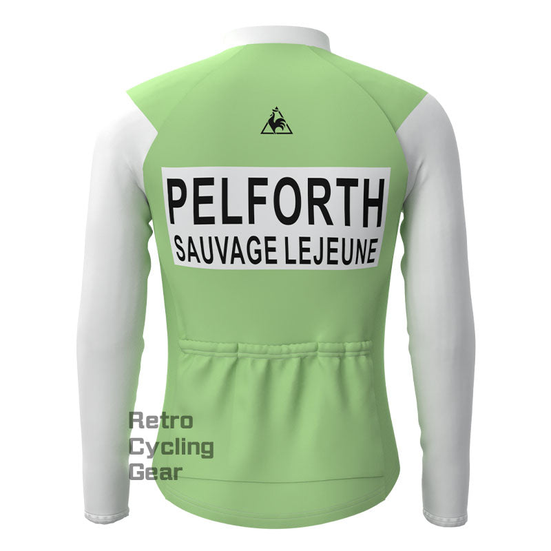 PELFORTH Mint Green Retro Long Sleeves Jersey
