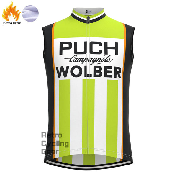PUCH Green Stripe Fleece Retro Cycling Vest