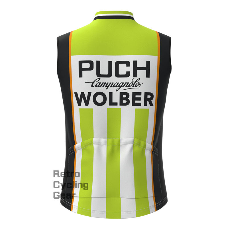 PUCH Green Stripe Fleece Retro Cycling Vest