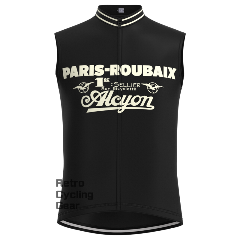 Paris Roubaix Black Retro Cycling Vest