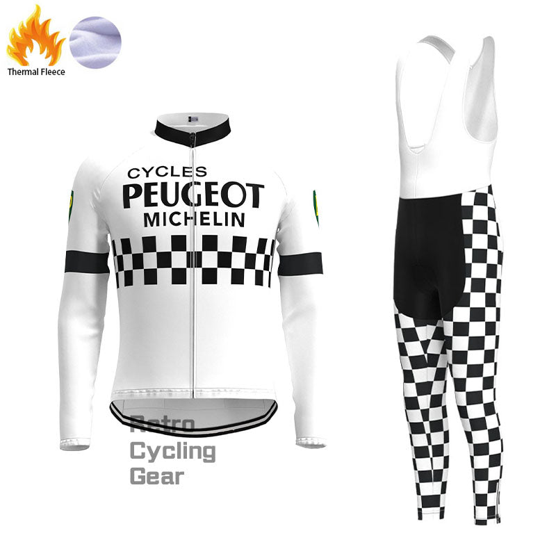 Peugeot Black-Dot Fleece Retro-Radsport-Sets