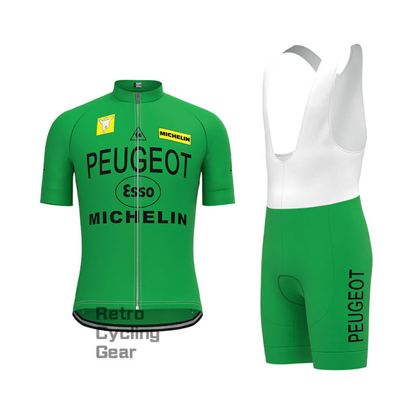 Peugeot Green Retro Short Sleeve Cycling Kit