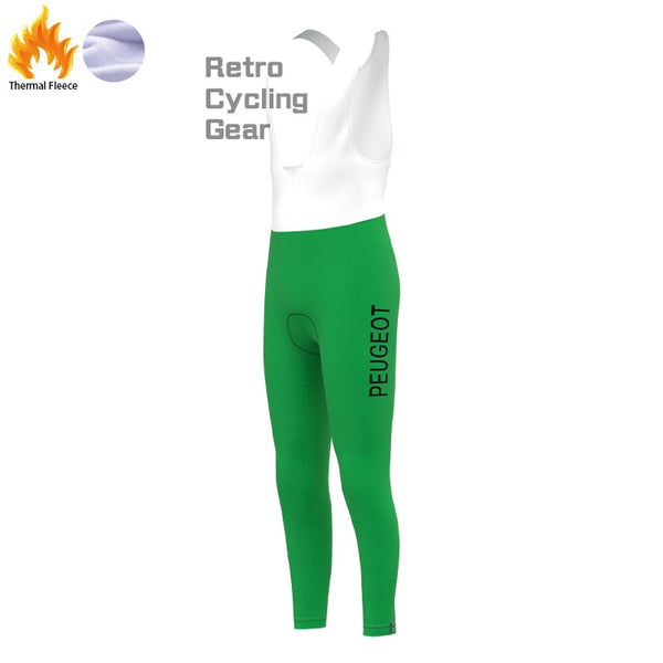 Peugeot Green Fleece Retro Cycling Pants