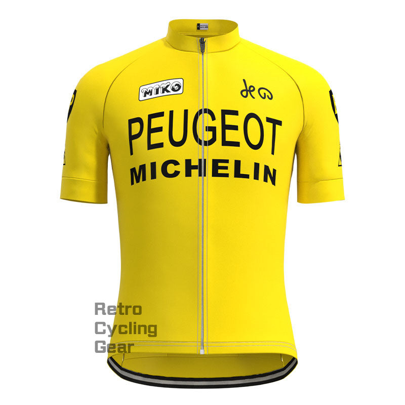 Peugeot Yellow Retro Short Sleeve Cycling Kit