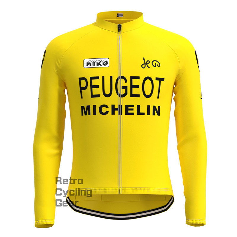 Peugeot Yellow Retro Long Sleeve Cycling Kit